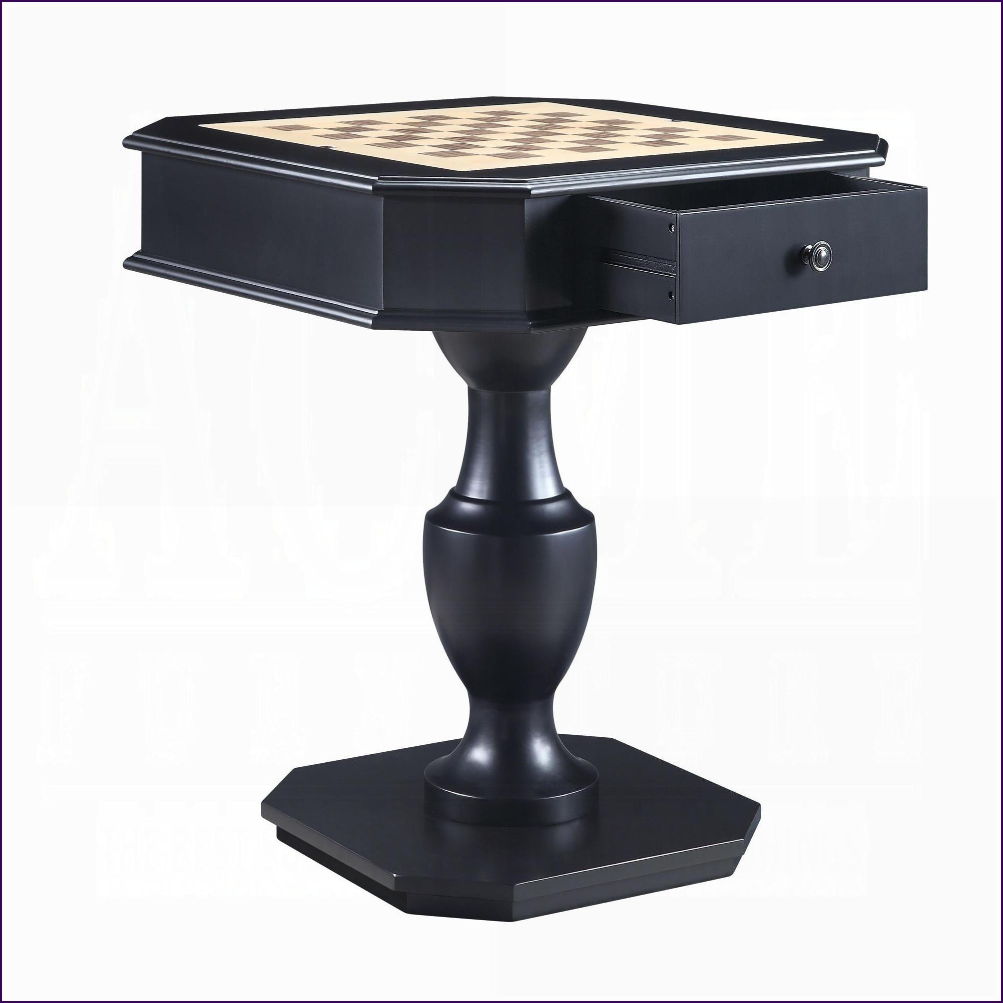 Game Table with 2 Drawers & Reversible Game Tray | Black | MDF