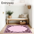 thumbnail image 3 of ODIKA 8'x10' Machine Washable Non-Slip Area Rug, Vintage Floral Crochet Project High Traffic Rug with Pad, Pink, 644729, 3 of 8
