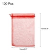 thumbnail image 2 of 100pcs Organza Bags 3.9x5.9 Inch Drawstring Favor Pouches Mesh Bag Red, 2 of 7