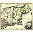 thumbnail image 2 of Homann 29x26 Black Ornate Wood Framed with Double Matting Museum Art Print Titled - New England North America - Homann 1780, 2 of 4