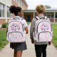 thumbnail image 5 of Xixirimido Kids School Bag 17" Backpack for Boys & Girls Lightweight Large Capacity Bookbag for Elementary Middle School Students, Jumping Spider Music Notes Pink Print, 5 of 8