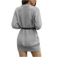 thumbnail image 4 of Women's Casual Crewneck Long Sleeve Mini Sweater Dress Casual Baggy Soft Knit Pullover Jumper Sweaters with Belt, 4 of 7