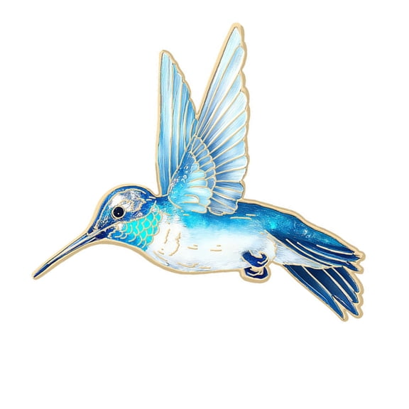 Exquisite Hummingbird Shaped Brooch Pin Metal Enamel Chest Pin Decoration