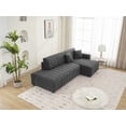 thumbnail image 2 of Modern Plush Lamb Wool Right Facing Sectional Sofa 220cm with Chaise, 2 of 14