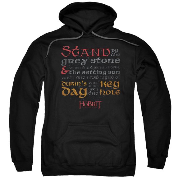 Hobbit Keyhole Adult Pullover Hoodie Sweatshirt Black