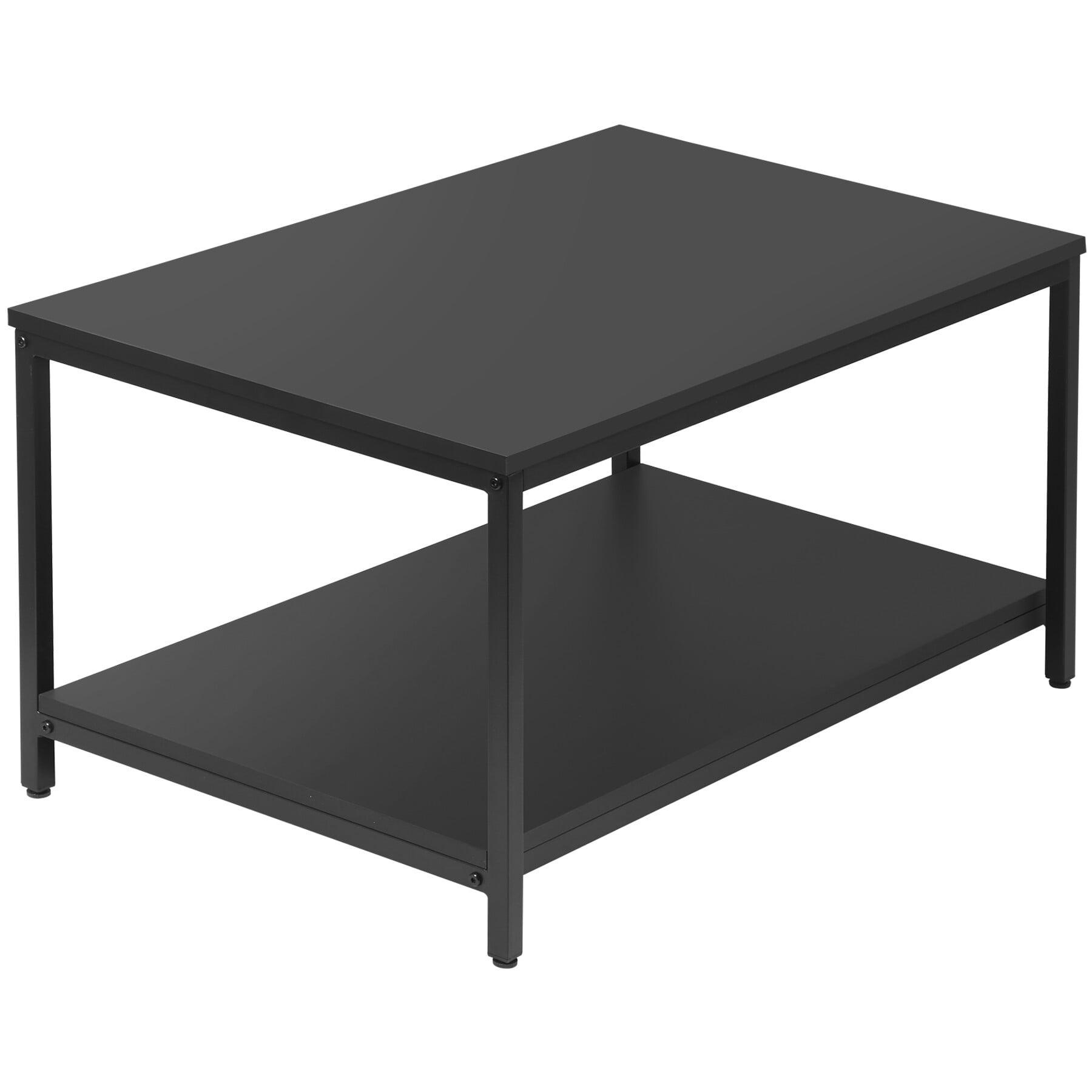 HomGarden Modern Rectangle Wood Coffee Table Indoor Cocktail Table, Black