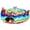 Rainbow Wave, variant on Cat Tunnel -Straight-Shaped, Rainbow Wave Color, Soft Velvet Exterior, Oxford Fabric Fog-Proof Interior, Plush Toy Ball, Easily Washable, Conveniently Foldable, 47.2in/120cm