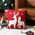 thumbnail image 3 of Cubiertas de Almohada de Navidad, Nuevo Lienzo de Algodón Bordado Ciervo Nieve Cojín de la Almohada de Navidad, Decoración Festiva Del Hogar para Sofá Cama Sillón, 3 of 3