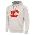 thumbnail image 2 of Men's Antigua Cream Calgary Flames Big Logo Victory Pullover Hoodie, 2 of 3