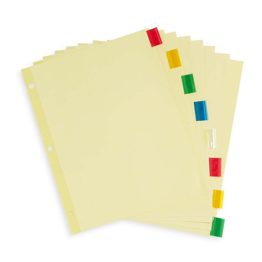 Tab Dividers, 8Tab, 384Pack(48 Sets), Colored Tabs