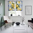 thumbnail image 4 of Yellow Lemon Kitchen Curtains Small Short 39 Inch Length, Middle Century Blue Italian Textured Grommet Top Bedroom Living Room Curtains, Light Filtering Cafe Curtain Drapes 2 Panels Set 55''x39'', 4 of 9