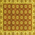 thumbnail image 1 of Ahgly Company Indoor Square Oriental Yellow Traditional Area Rugs, 4' Square, 1 of 4