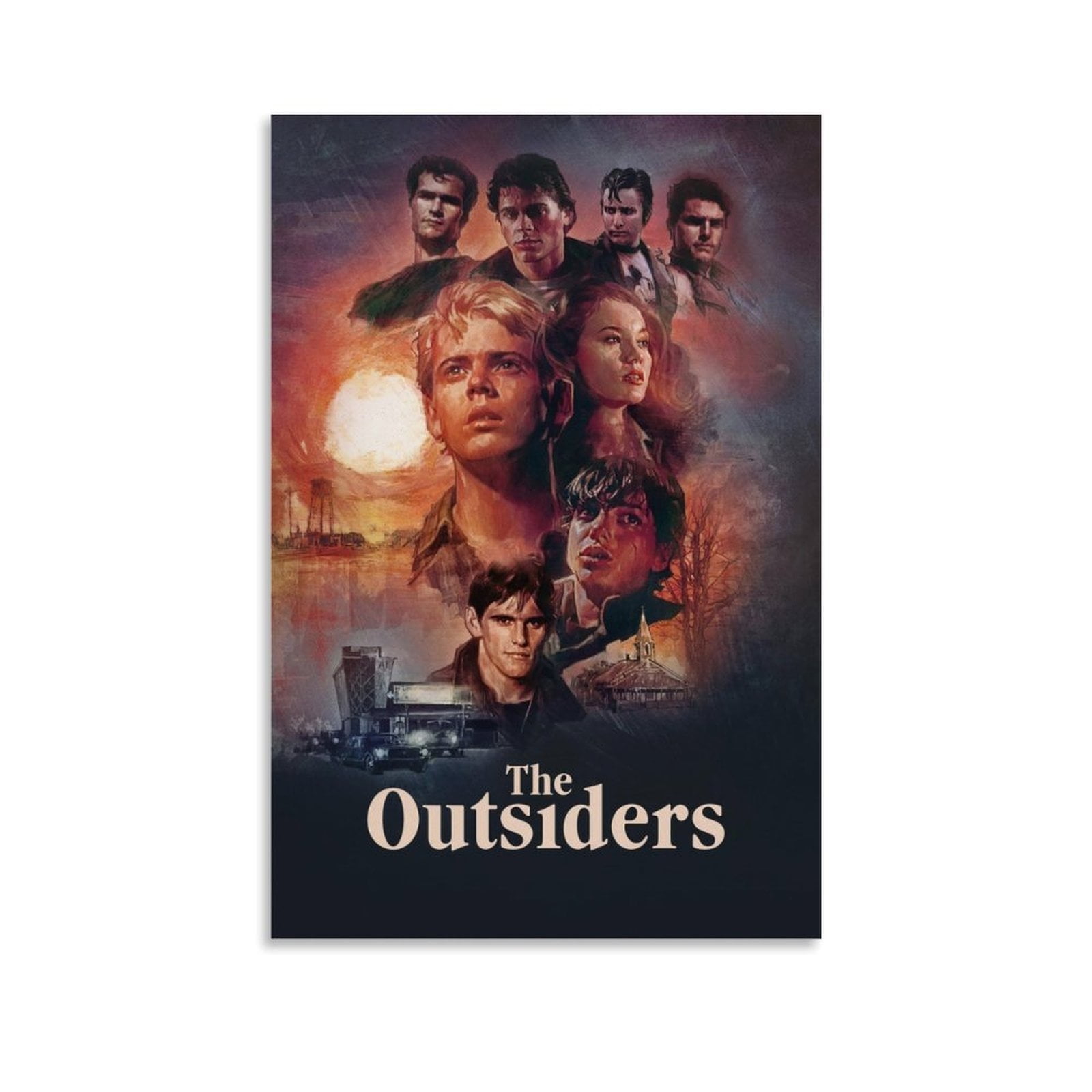 The Outsiders Poster Vintage Movie Canvas Posters Wall Art Decoration for Home Office Living Room, Dormitory, Boy's room, Bedroom(12"Lx18"W Unframed)