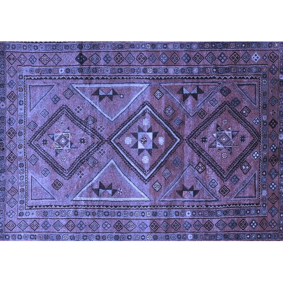 Ahgly Company Indoor Rectangle Southwestern Blue Country Area Rugs, 5' x 7'