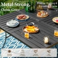 thumbnail image 6 of MF Studio Square Outdoor Patio Dining Table, Metal Patio Table with Umbrella Hole for 8, Black, 6 of 7