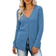 thumbnail image 2 of Women Cardigan Women'S Knitted V Neck Patchwork Button Up Cardigan Top, 2 of 9