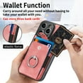 thumbnail image 2 of ELEHOLD Wallet Case for iPhone 14 Plus,with Card Holder 360° Rotation Ring Holder Stand Function Shockproof Anti-Scratch Protective Luxury Leather Purse Case,pink, 2 of 8