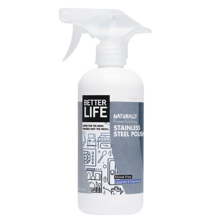 Better Life Naturally Power-Polishing Stainless Steel Cleaner, Lavender Chamomile,16oz (Best Natural Stone Cleaner)