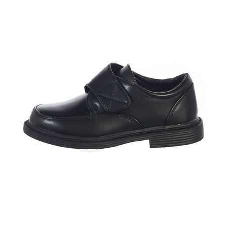 Little Boys Black Velcro Matte Special Occasion Dress Shoes 11-5 Kids