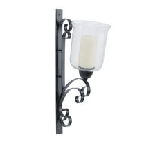 DecMode Black Metal Wall Sconce