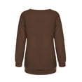 thumbnail image 6 of Womens Plus Size Blouses Fall Loose Fit Crew Neck Long Sleeve Bubble One Shoulder Mushroom Print Leisure Cotton Sweatshirt Hoodie(Brown,XL), 6 of 7