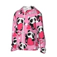 thumbnail image 2 of Pofeuu Panda Heart Valentine Pink Print Sun Protection Outdoor Lightweight Full Zip UV Cooling Hoodie Long Sleeve Summer Clothing for Outdoor Hiking-3X-Large, 2 of 5