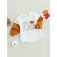 thumbnail image 3 of Newborn Halloween Outfit Girl Boy Letter Pumpkin Romper Bubble Sweatshirt Bodysuit Fall Halloween Baby Clothes 0-18M, 3 of 8