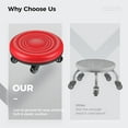 Low Rolling Stool with 360° Wheels, Roller Seat Stool Chair with PU