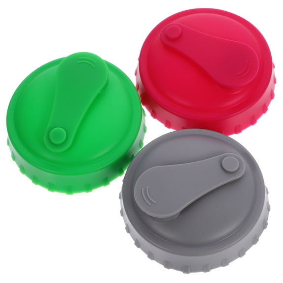 Pungan 3-Pack Leakproof Silicone Can Lids for Soda, Beer Bottle Toppers, Reusable Beverage Covers, 2.36 x 2.36 x 0.59 Inches