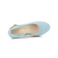 thumbnail image 5 of BLISSFUL STEP Women' Shoes Round Toe Stiletto Heel Ankle Strap Pumps Sky Blue 8, 5 of 8