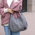 thumbnail image 5 of Bolsos de lona de algodón con varios bolsillos para mujer a la moda, bolsos de hombro, bolsos de mano TUNC Sencillez, 5 of 5