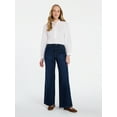 thumbnail image 3 of Time and Tru Women's Ruffle Neck Button Front Cotton Shirt with Long Sleeves, Sizes XS-XXXL, 3 of 6
