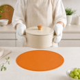 thumbnail image 3 of Unique Bargains 2 Pcs Bow Oval Faux Leather Placemat Orange, 3 of 5