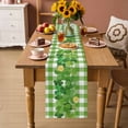 thumbnail image 2 of St. Patrick's Day Table Runner - 48 Inch Long Shamrock Grasses Sage Green Plaid Cotton and Linen Blended Dress Scarves Farmhouse Table Runner for Kitchen Dining, Coffee Table, 13" x 48", 2 of 8