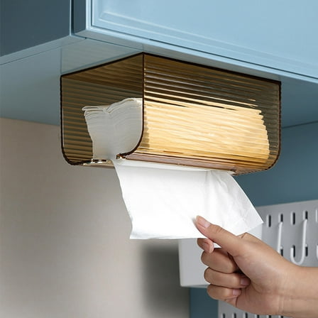 FRCOLOR  Wall Hanging Paper Box Cafe Napkin Holder No Drill Towel