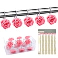 thumbnail image 3 of Rzvnmko 12 Pcs Shower Curtain Hooks,Rustproof Shower Curtain Hooks Resin Rose Flower Shower Hooks Rings for Bathroom Shower Rods Curtains (Pink), 3 of 9