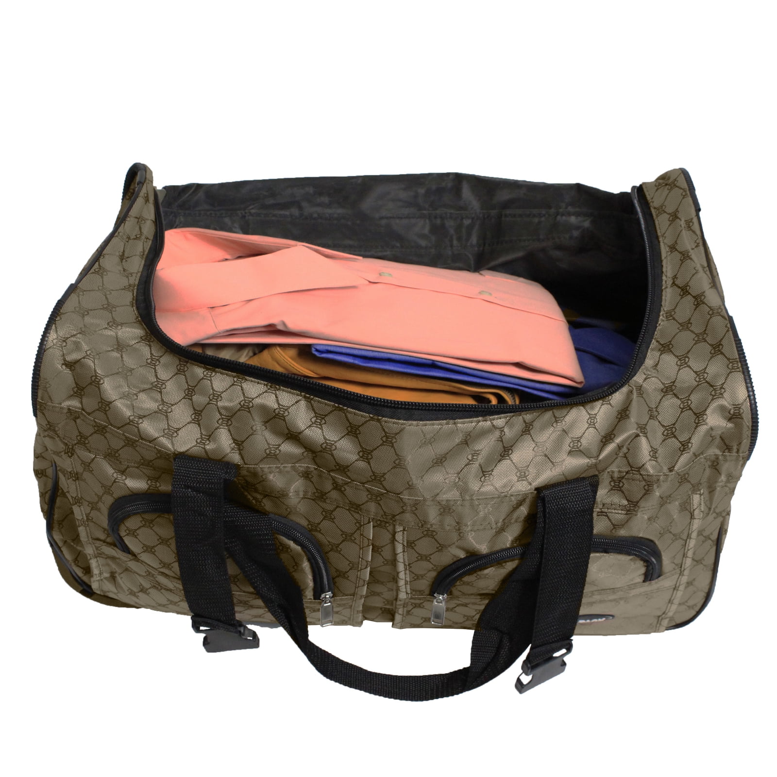 American Hipack Deluxe 22-inch Carry-On Rolling Duffle Bag - Dark Brown