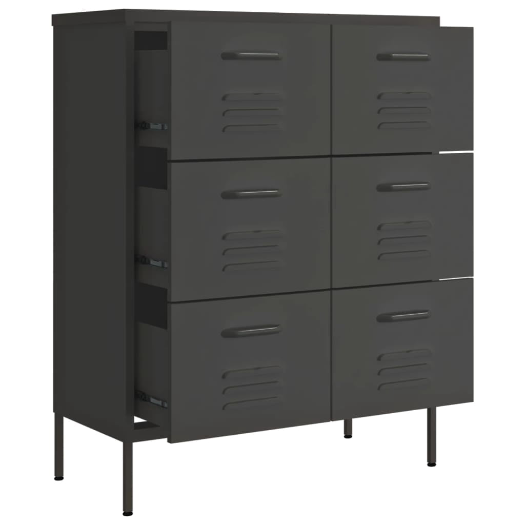 vidaXL Drawer Cabinet Freestanding Storage File Cabinet for Home Office Steel