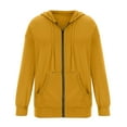 thumbnail image 4 of kamemir Pea Coats for Women Women's Full Zip Texture Jacket(Yellow,XL), 4 of 4