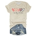thumbnail image 3 of T-Shirt à Manches Courtes pour Femmes Liquidation T-Shirt en Chiffon pour Femmes T-Shirt d'Été pour Femmes un Jour à la Fois Imprimé Amour Multicolore Multi Tailles Col Rond Manches Courtes, 3 of 3