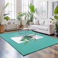 thumbnail image 3 of Area Rugs 5'x7', Frog Carpet Runner Indoor Outdoor Rugs Home Decor Aesthetic, Teal Laundry Room Washing Machine Non Slip Mats Washable Accent Rug for Living Room Bedroom, 3 of 8