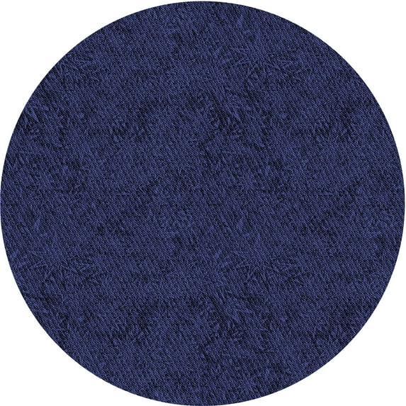 Ahgly Company Indoor Round Patterned Night Blue Area Rugs, 7' Round