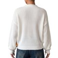 thumbnail image 4 of Edvintorg Cropped Cardigan for Women Halloween V Neck Loose Casual Knit Sweater Lightweight Open Front Top Women Clothing White S-XL, 4 of 7