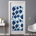 thumbnail image 3 of Navy Blue Geometric Moroccan Window Privacy Film, Abstract Art Blue Ombre Modern Static Cling UV Sun Blocking Tint Film Heat Control Windows Films for Bedroom Bathroom, Window Stickers 35.4"x78.7", 3 of 8