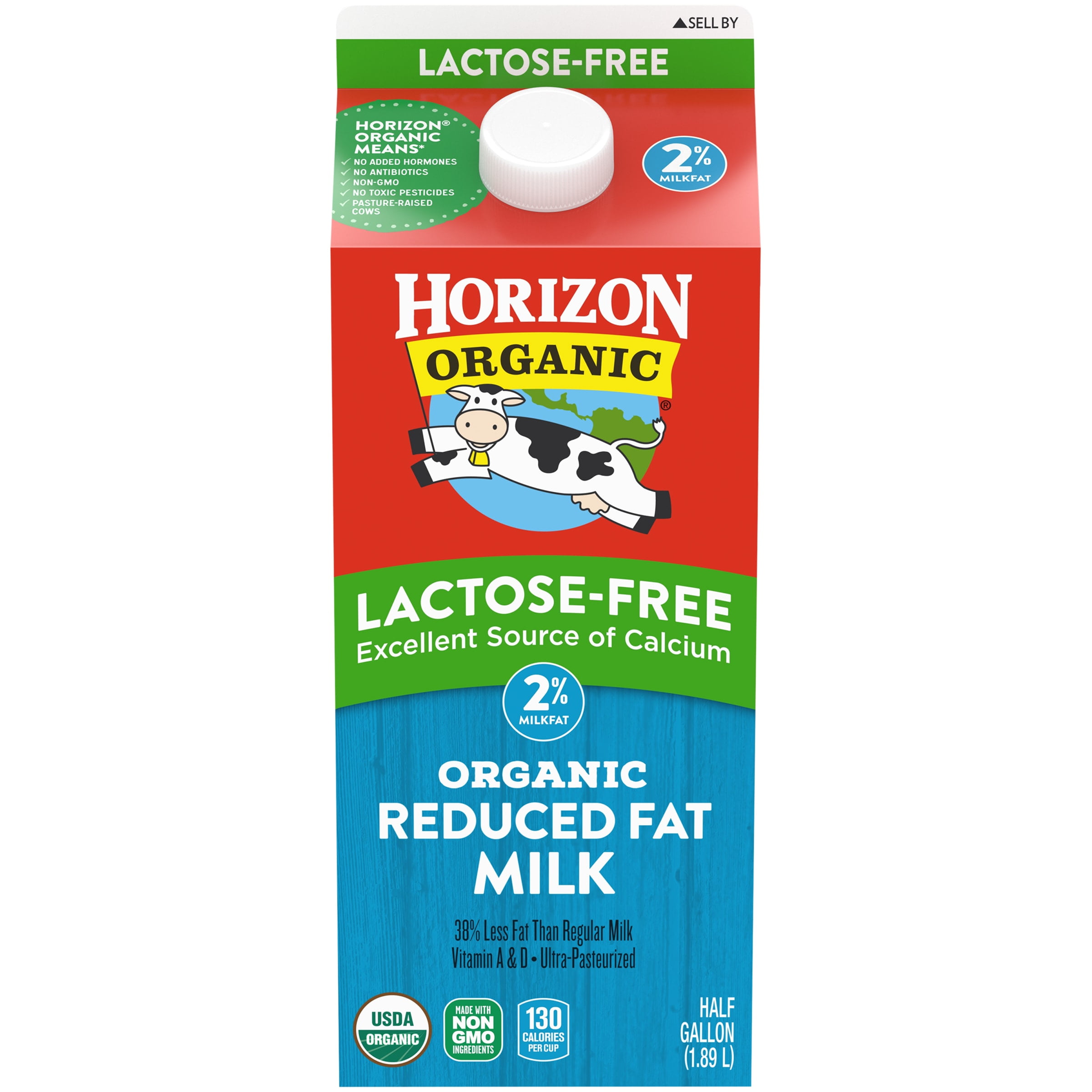 Horizon Organic 2 Reduced Fat Lactose Free Milk Half Gallon Walmart Com Walmart Com