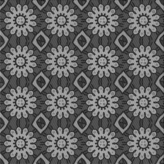 Ahgly Company Indoor Square Patterned Gunmetal Gray Area Rugs, 5' Square
