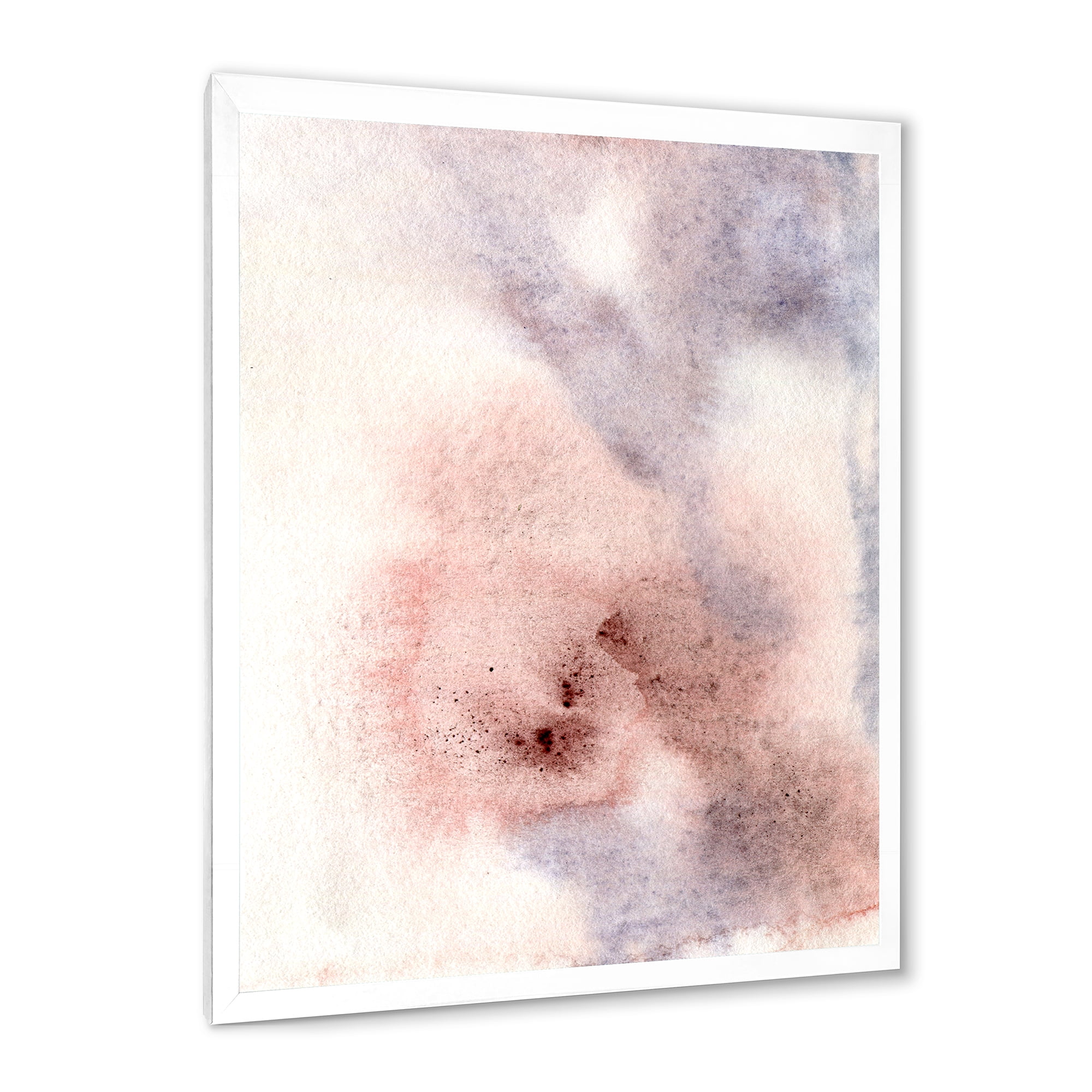 Designart 'Pastel Abstract With Pink Blue Beige and Red Spots' Modern Framed Art Print