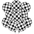 thumbnail image 1 of 10Pcs Race Car Balloons, 18 Inch Checkered Balloons Foil Racing Car Balloon Black and White Checkered Balloons Sphere Checkerboard Balloon for Racing Themed Party Supply, 1 of 5