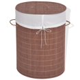 thumbnail image 1 of vidaXL Bamboo Laundry Bin Oval Brown, 1 of 5
