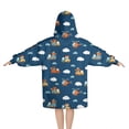 thumbnail image 2 of Cartoon Construction Vehicles Animals Blanket Hoodies for Kids 6-13YR Oversize Wearable Blanket Hoodies for Boys Girls Teens, 2 of 7